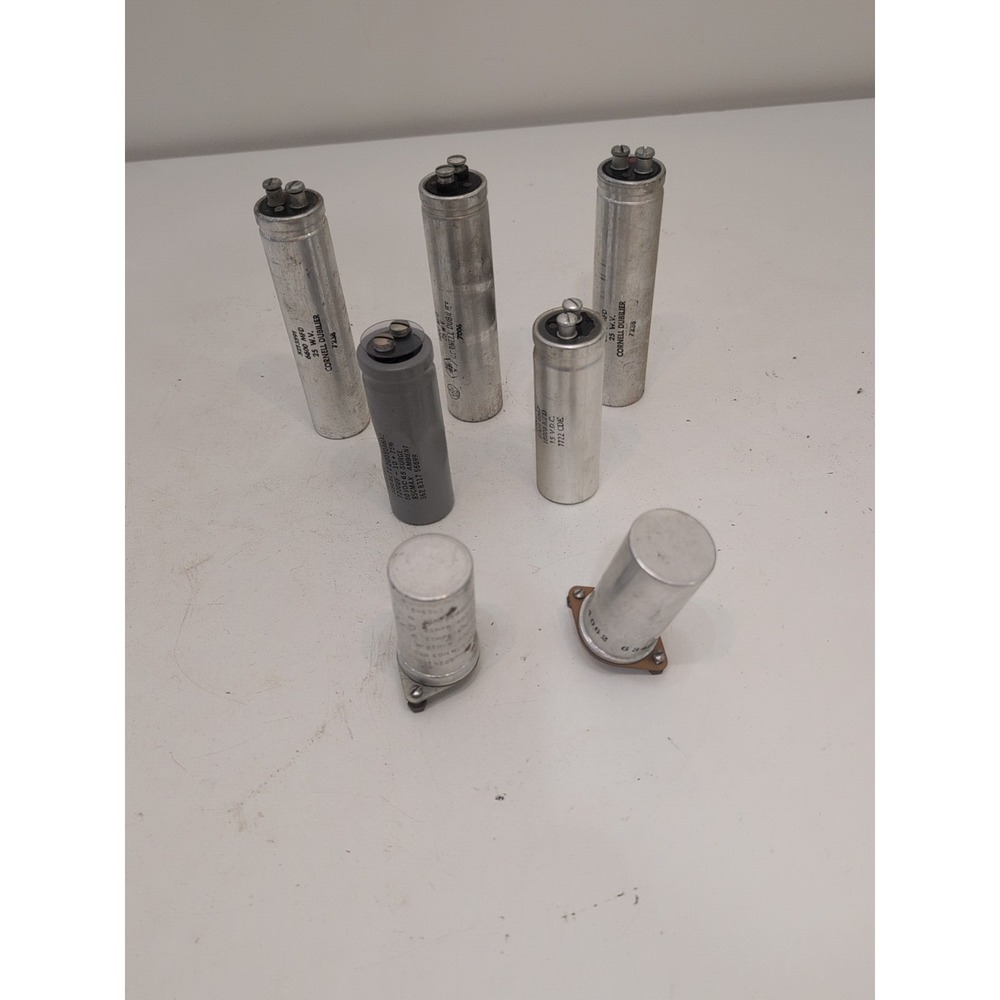 Lot Of 7 Mixed Lot Capacitors Cornell Dubilier Mepco Electra Computamite More